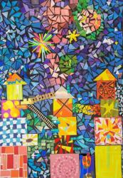 24-26-Цветные города (мозаичная композиция)-  Коллективная работа