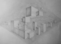 10-Светотеневая композиция из кубов и призм. Перспектива-Самойлова Алена.JPG